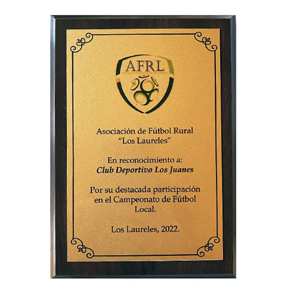 Galvano Madera MDF con placa sublimada 1