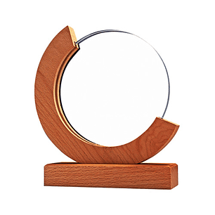 Galvano cristal redondo con madera YNB15