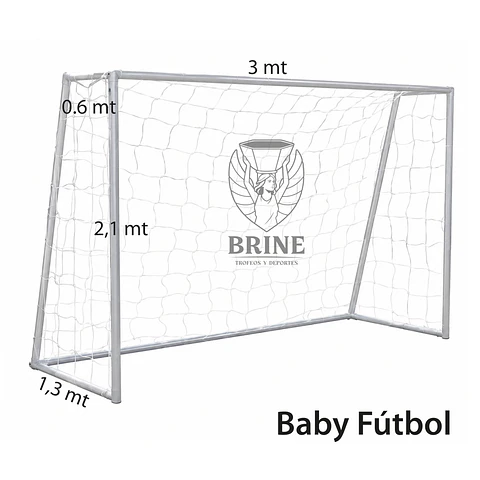 Redes para arco de baby fútbol 2x3mt