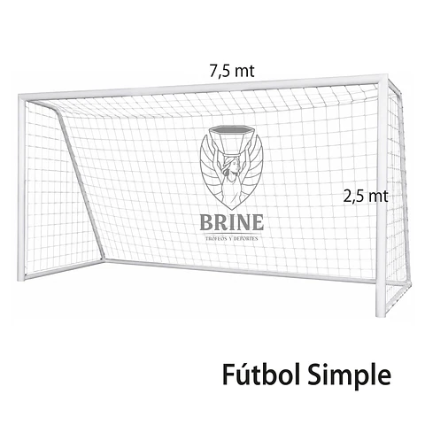 Redes para arco de fútbol simple 2,5 x 7,5 mt