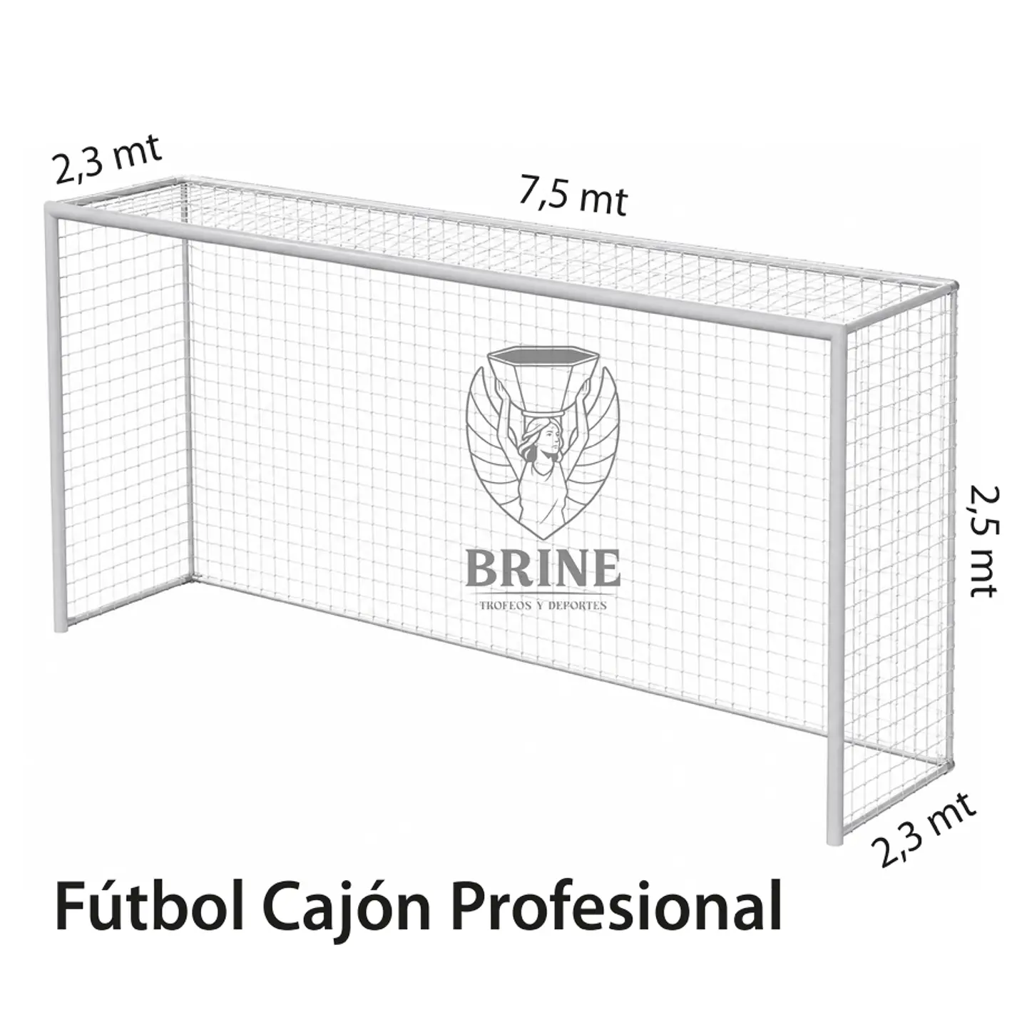 Redes para arco de fútbol cajón 2,3 x 7,5 mt 1