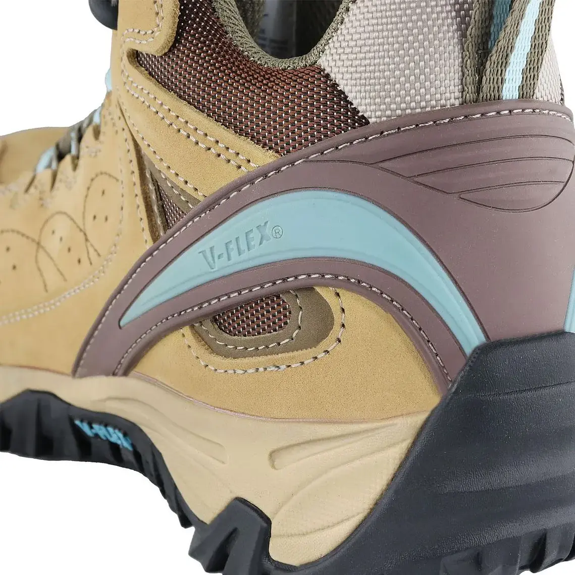 Botín De Seguridad V-Flex V1 Mujer Celeste/Café 8