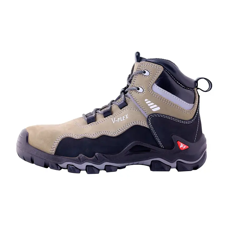 Botín De Seguridad V-Flex V17 Nobuck Gris/Negro 2