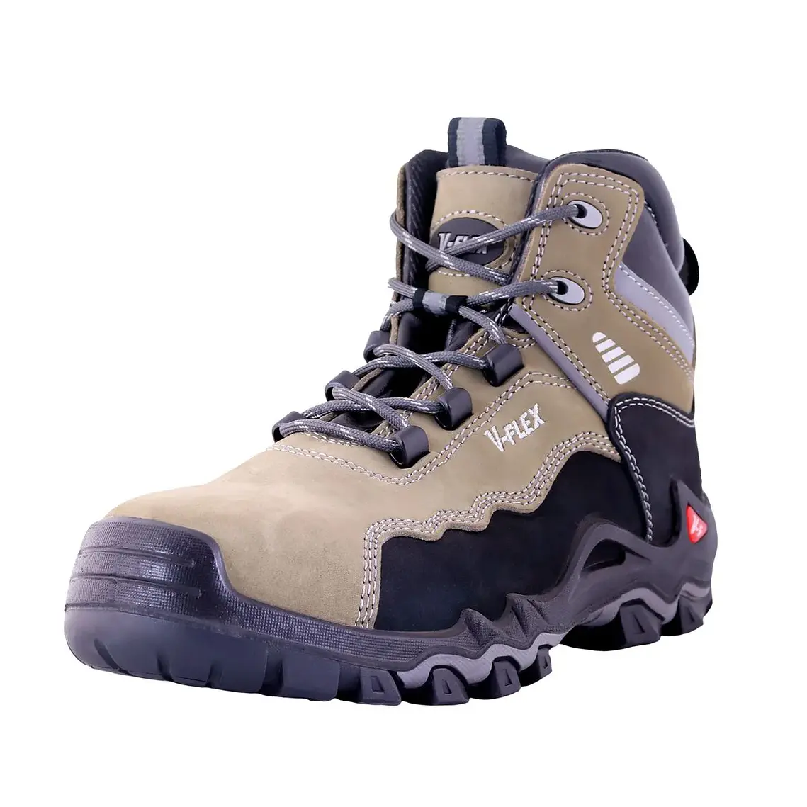 Botín De Seguridad V-Flex V17 Nobuck Gris/Negro 3