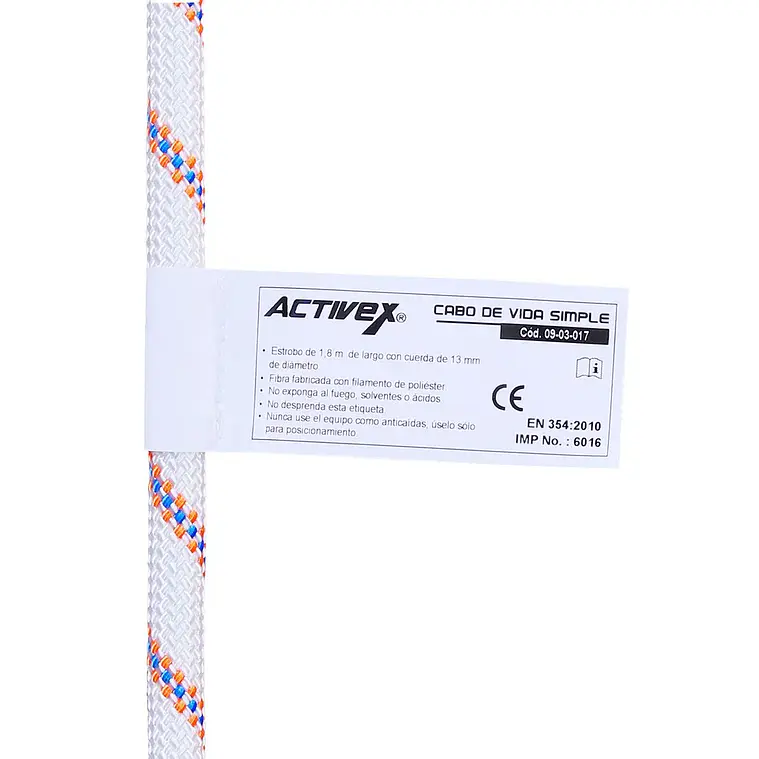 Cabo de Vida FPX 210 Activex con Gancho Simple de 1.8 Mt 4