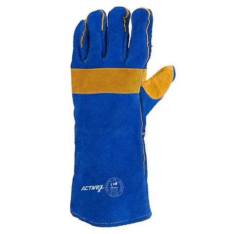 Guante Activex Soldador Azul/Beige Reforzado C/Kevlar