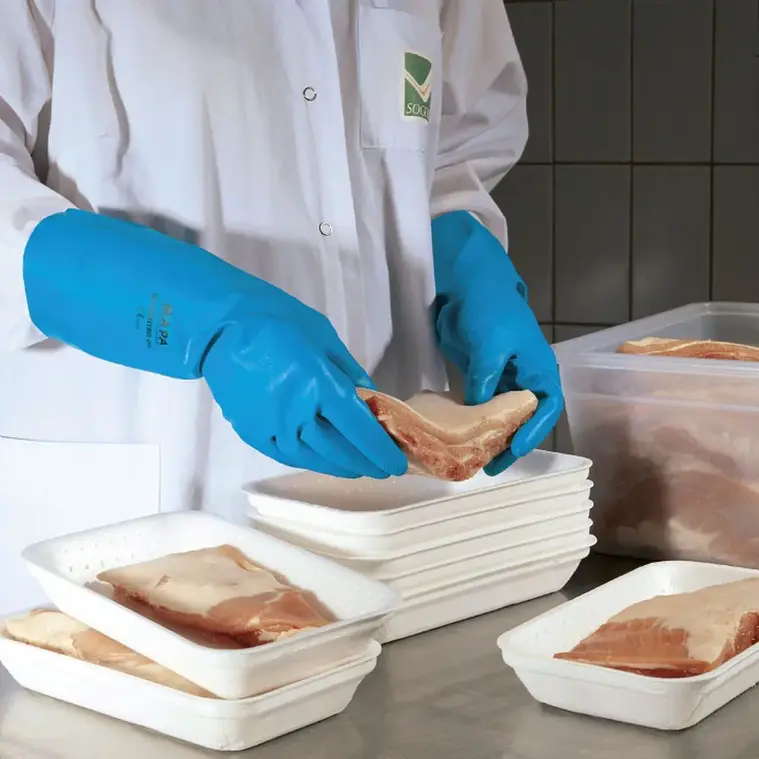 Guante Mapa 495 Nitrilo Flocado Azul FDA 2