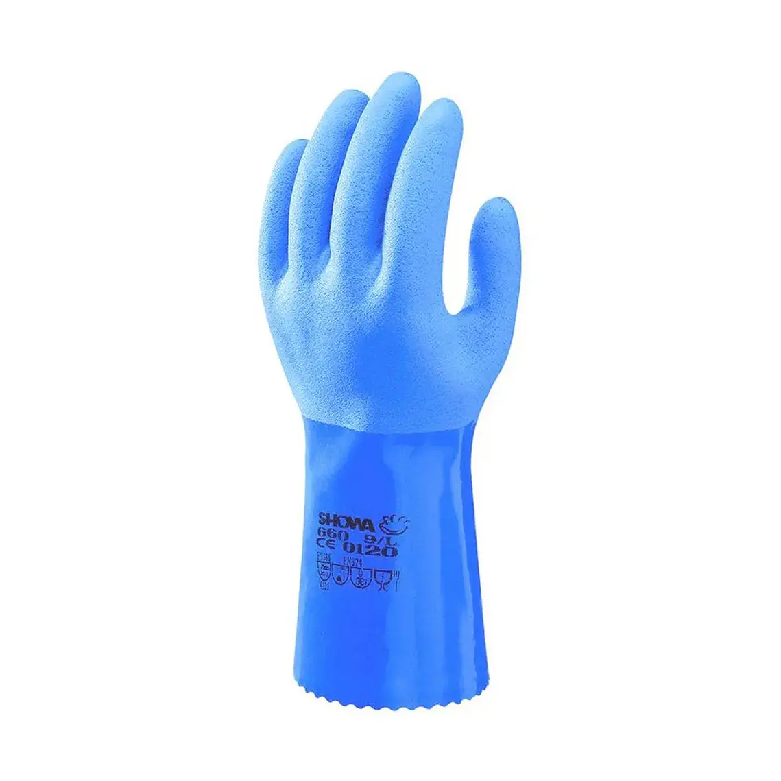 Guante Pvc Showa 660 Azul 35 Cm. 1