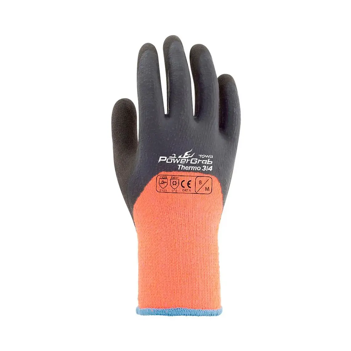 Guante Towa Polyester/Latex Powergrab Thermo 3/4 Naranjo 1