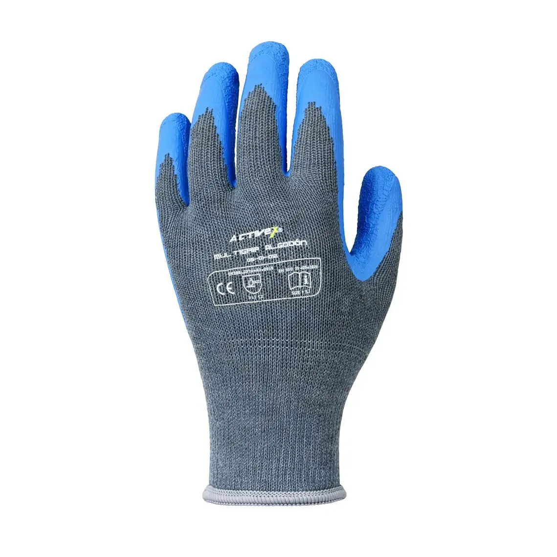 Guante Activex Multigrip Algodon/Latex Gris/Azul 1