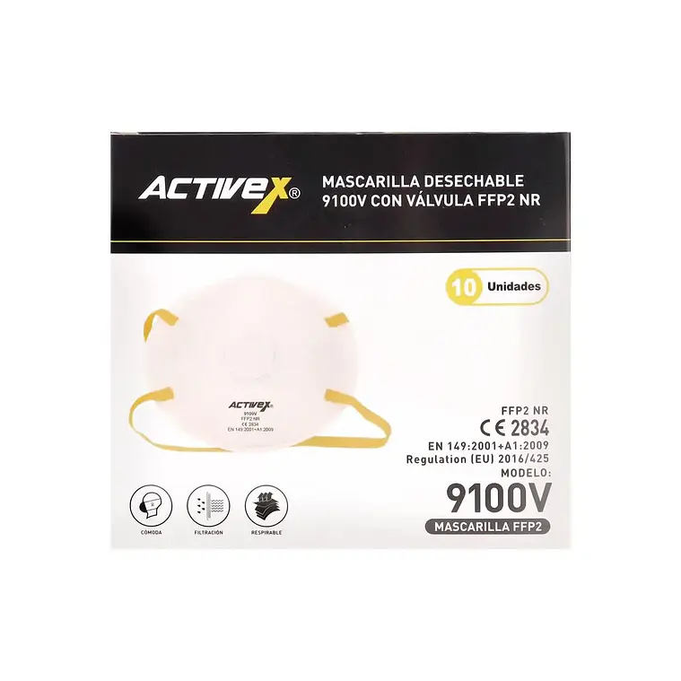 Mascarilla Activex 9100V con valvula FFP2 NR (10 unidades) 3