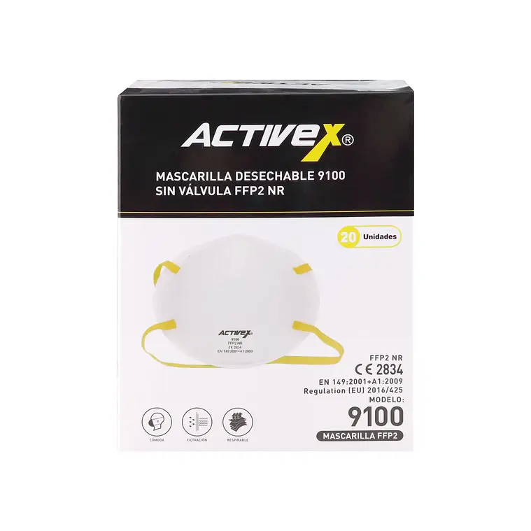 Mascarilla 9100 Sin Válvula FFP2 Nr (20 Unidades) 3