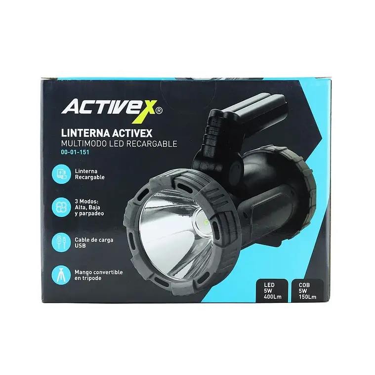 Linterna Activex Portatil Multimodo Led Recargable 6