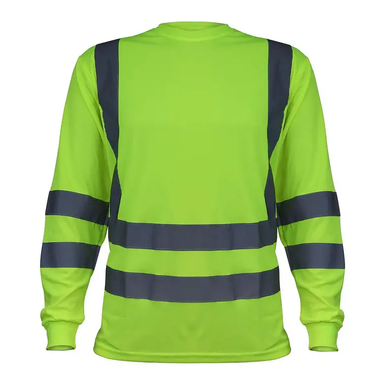 Polera Activex Polo Dry Fit Verde Fluor C/Reflect M/Larga UV 1