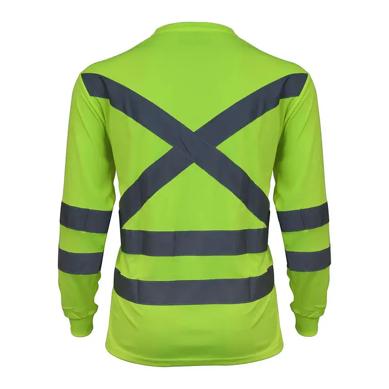 Polera Activex Polo Dry Fit Verde Fluor C/Reflect M/Larga UV 3