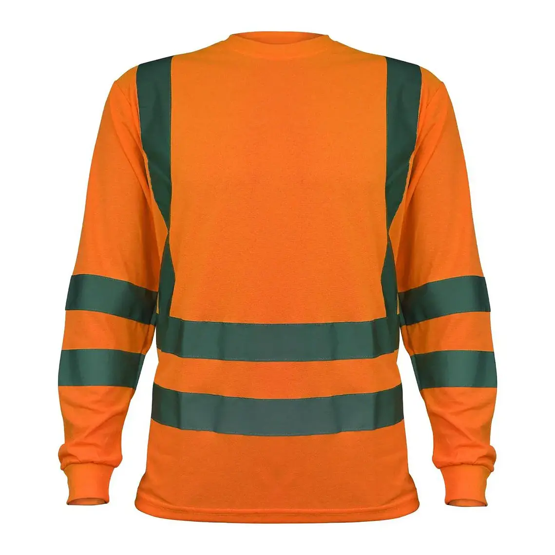 Polera Activex Polo Dry Fit Naranja Fluor C/Reflect M/Larga UV 1