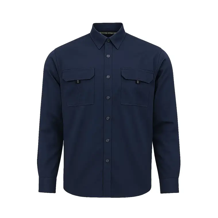Camisa Activex Gabardina 80/20 UV Azul 1