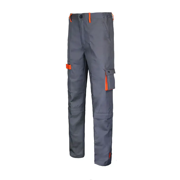 Pantalón Gabardina Gris/Naranjo 2