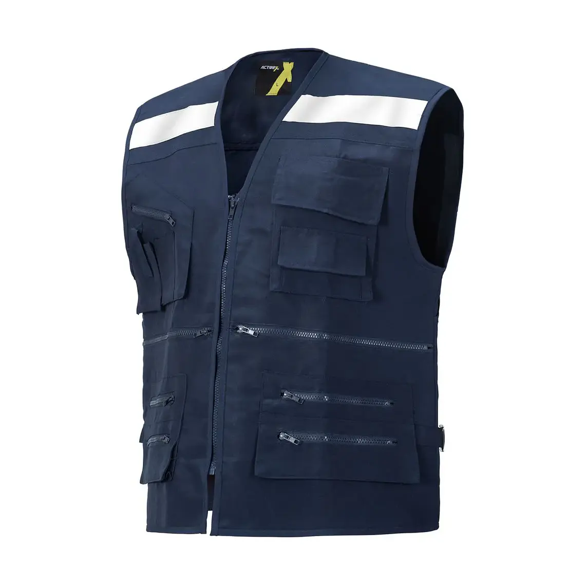 Chaleco Geologo Poplin Azul C/Reflectante 2