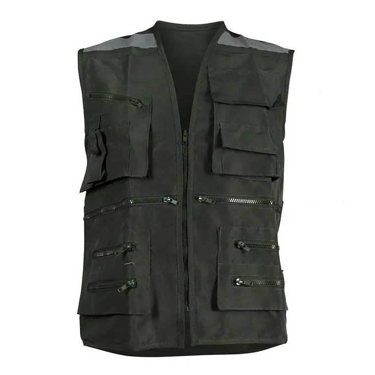 Chaleco Geologo Poplin Verde C/Reflectante 1
