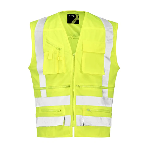 Chaleco Geólogo Cinta 360° Verde Fluor