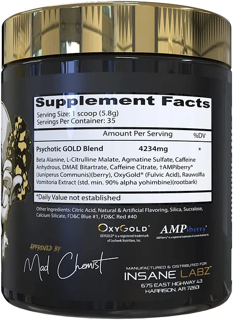 Pre Entreno Insane Labz Psychotic Gold Uva