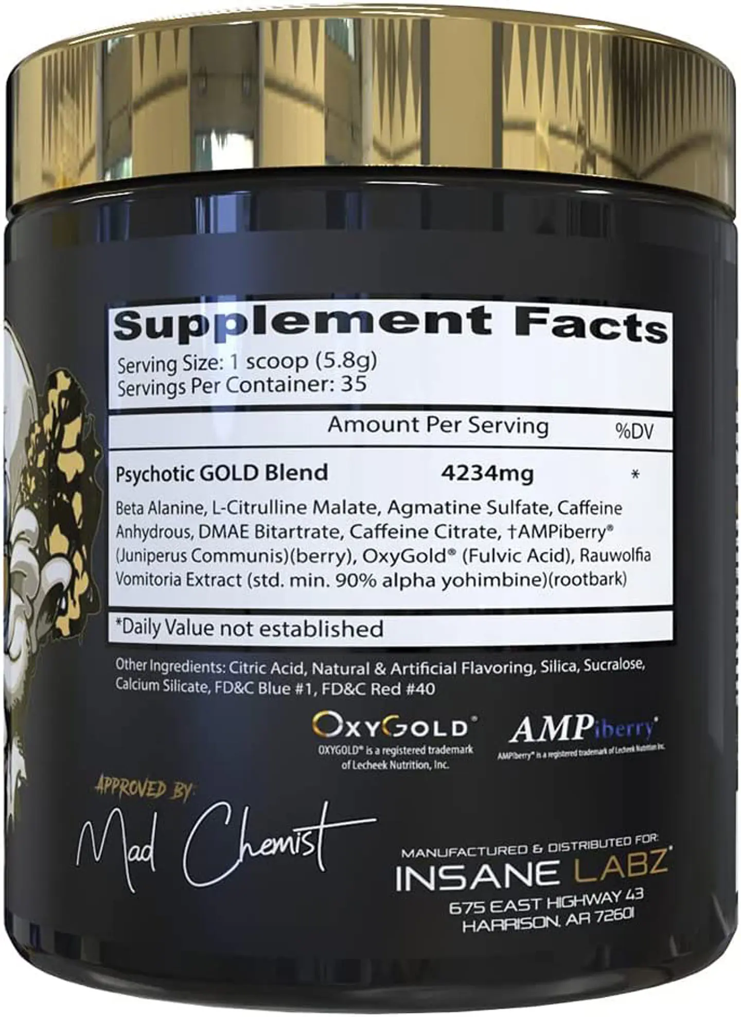 Pre Entreno Insane Labz Psychotic Gold Uva 2