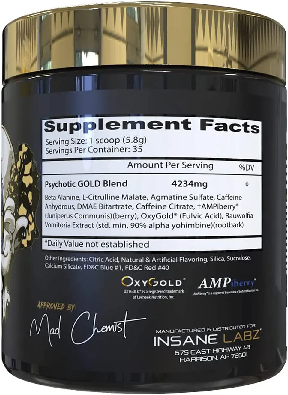 Pre Entreno Insane Labz Psychotic Gold Uva 2
