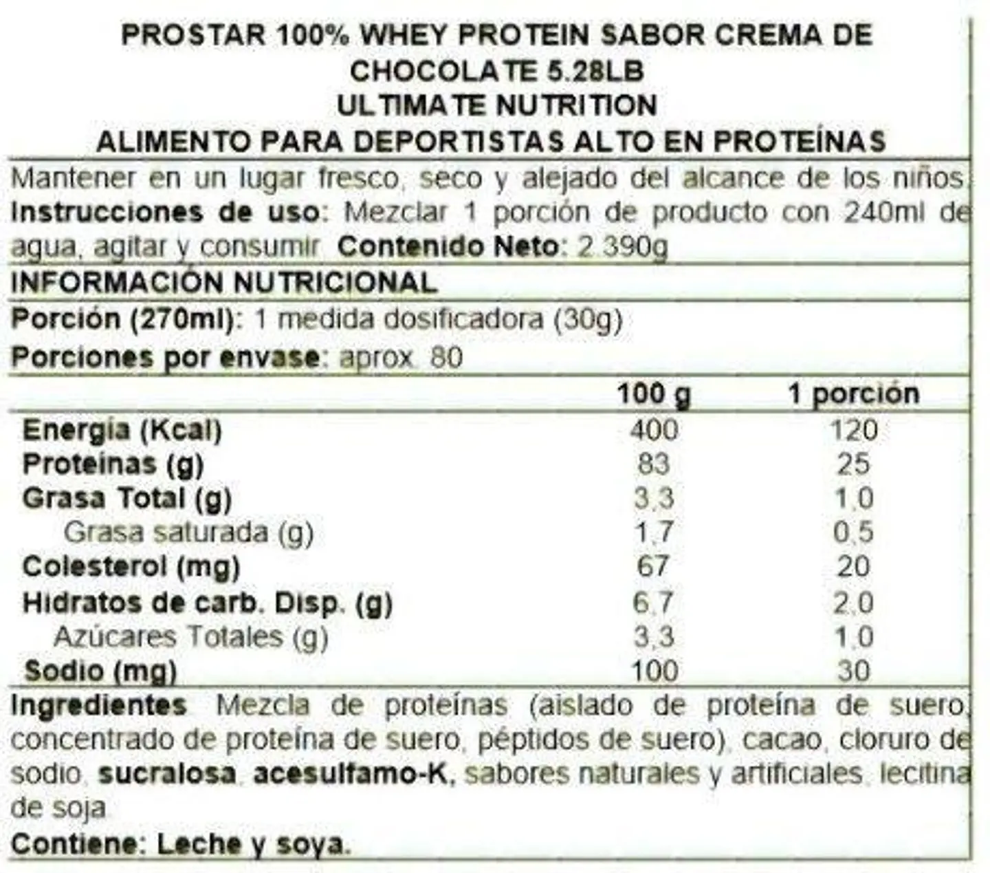 Proteína Whey Ultimate Nutrition Prostar Cookies and Cream 5 lb 2