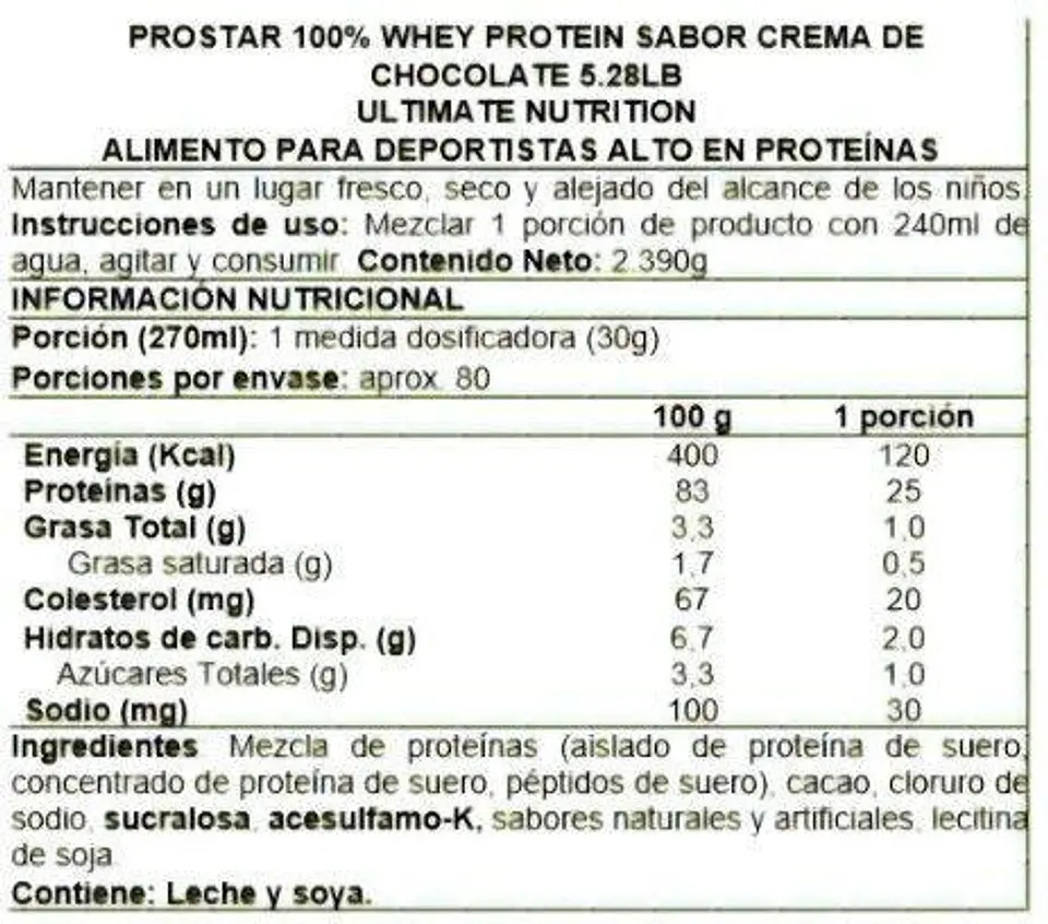Proteína Whey Ultimate Nutrition Prostar Cookies and Cream 5 lb 2
