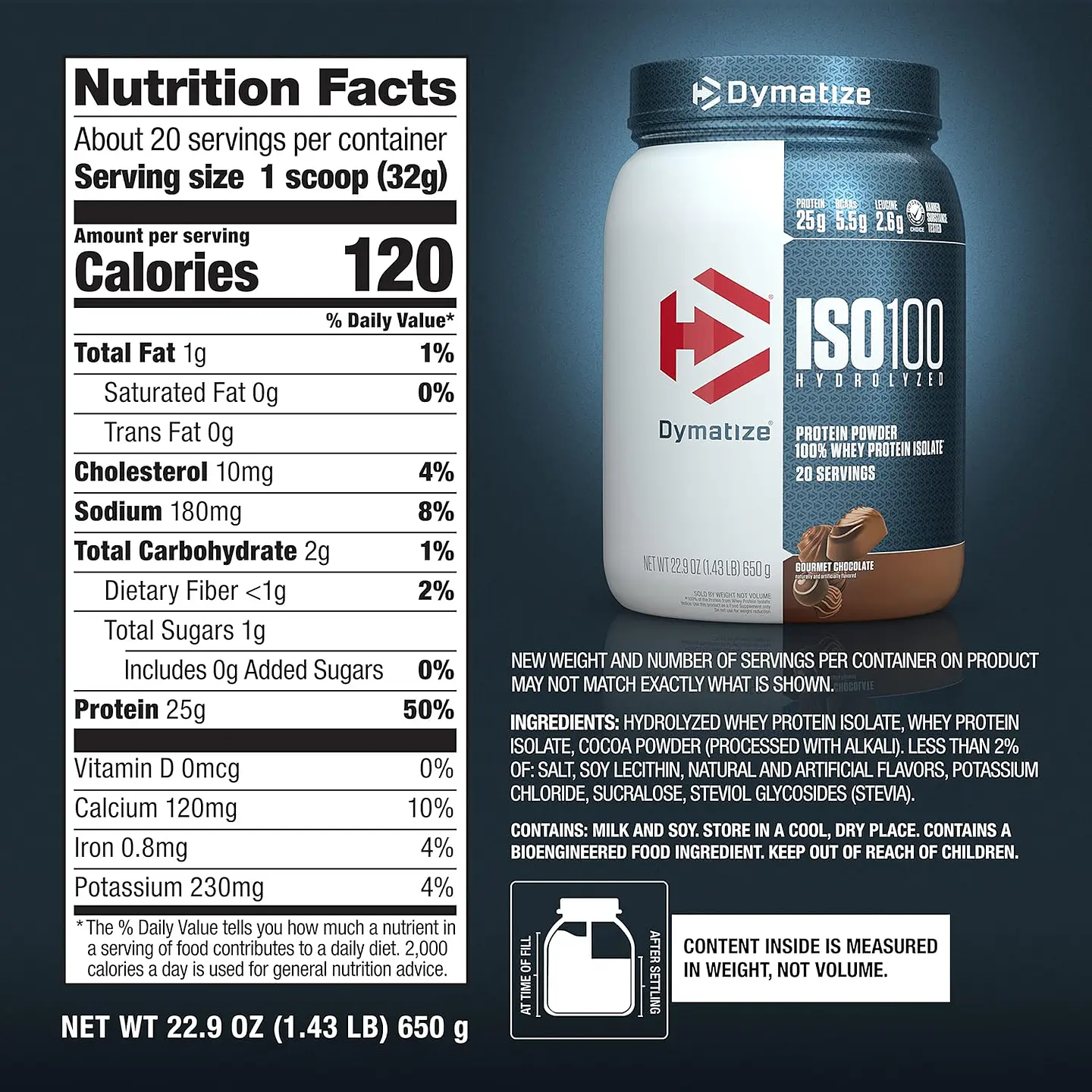 Proteína Aislada Dymatize ISO100 Gourmet Chocolate 1.4 lb 2
