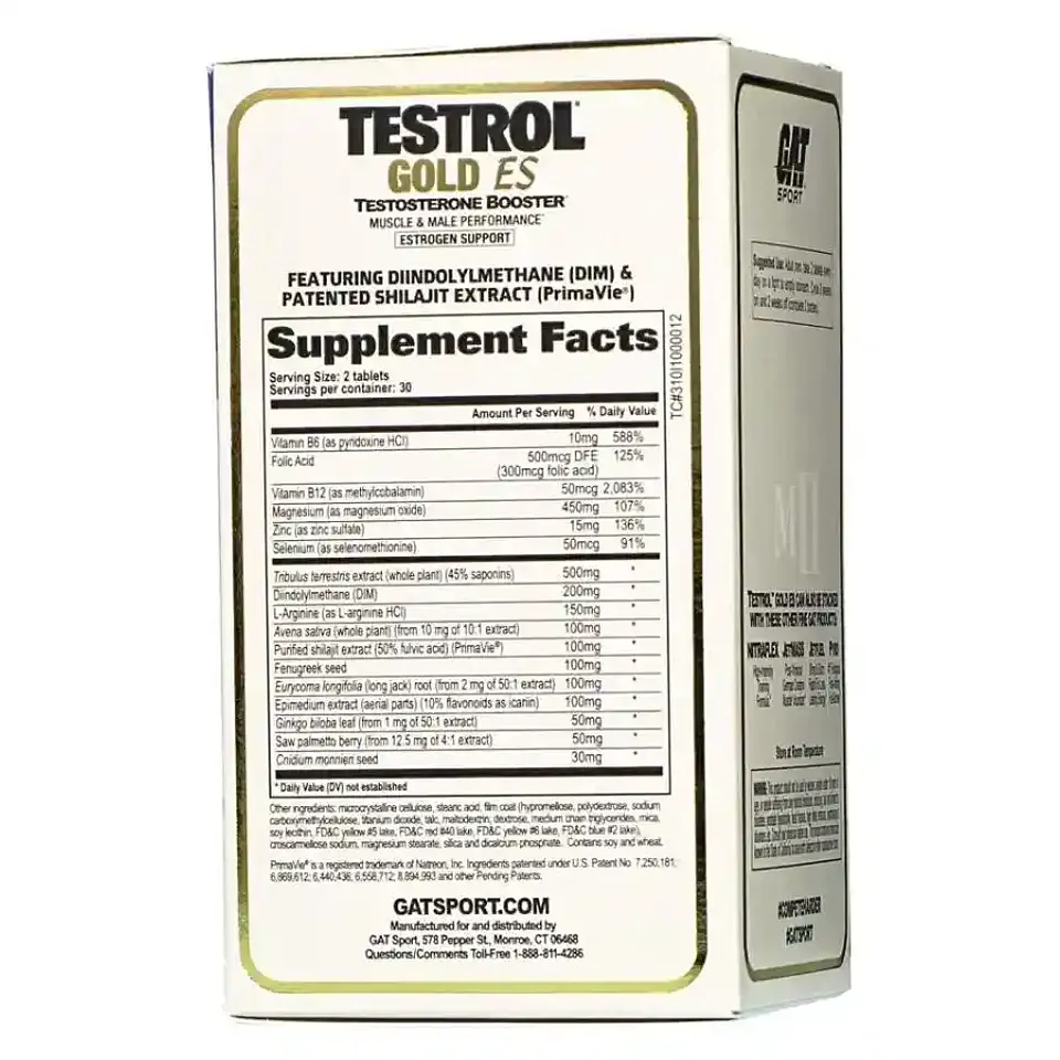 Potenciador de Testosterona GAT Testrol 60 Cápsulas 2
