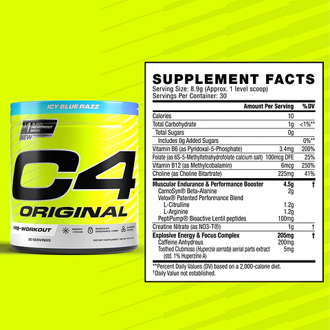 Pre Entreno Cellucor C4 Sport Frambuesa Azul 210 g