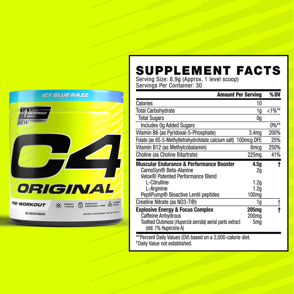 Pre Entreno Cellucor C4 Sport Frambuesa Azul 210 g 2