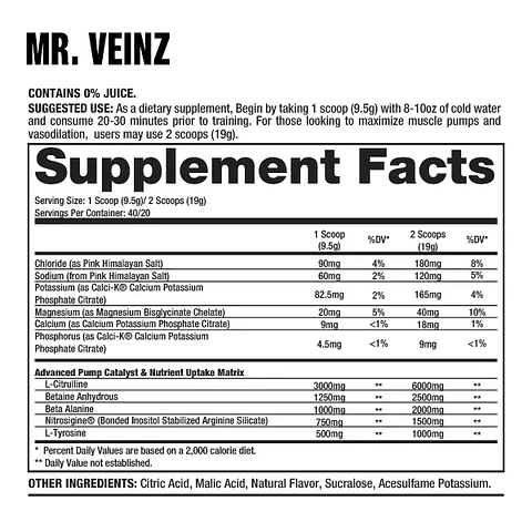 Pre Entreno Dragon Pharma Mr. Veinz Naranja 380 g