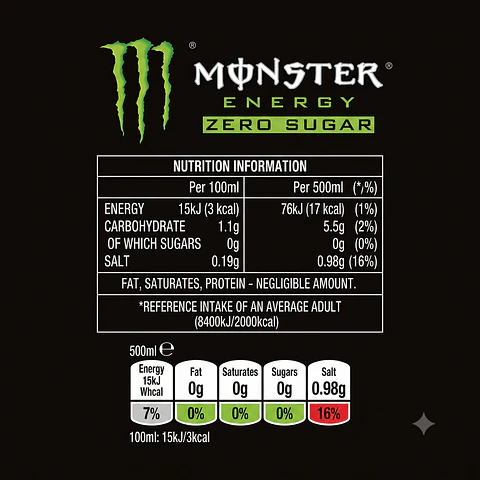 Bebida Energética Monster Energy Ultra Black Negra 473 ml