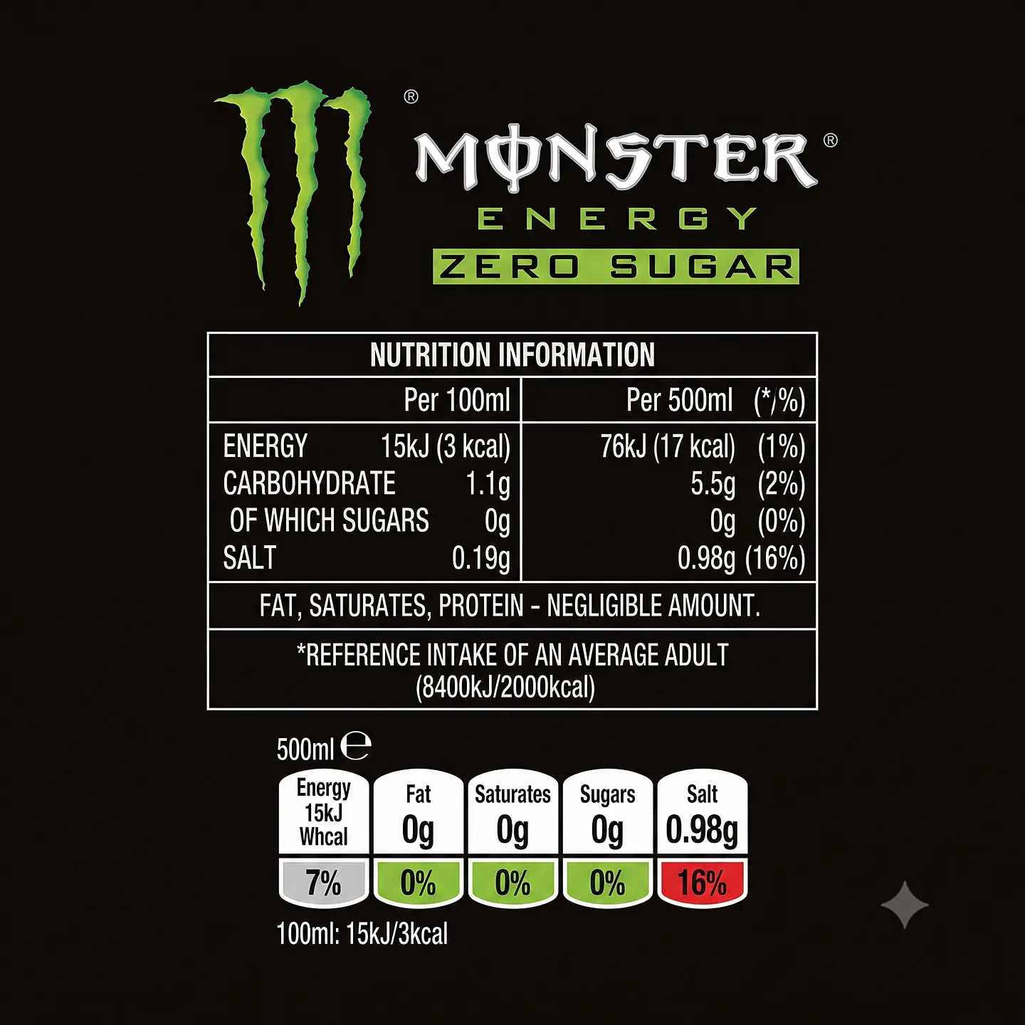 Bebida Energética Monster Energy Ultra Black Negra 473 ml 2