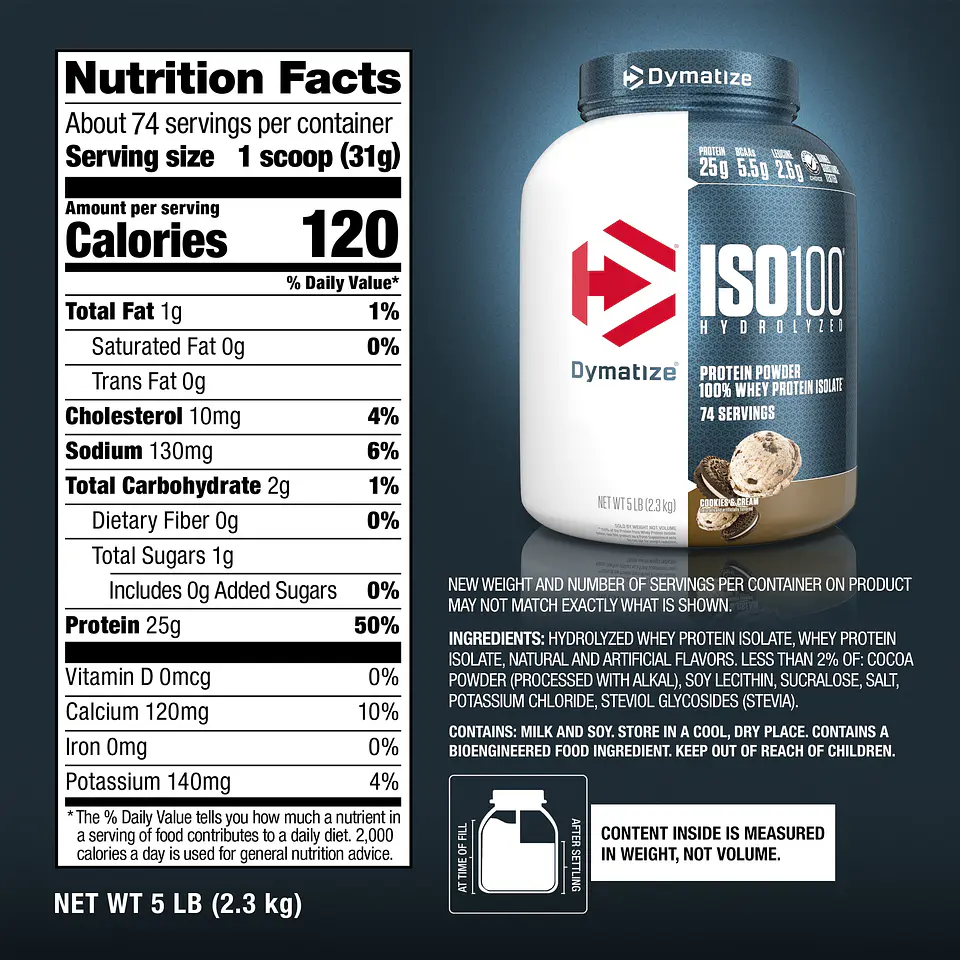 Proteína Aislada Dymatize ISO100 Cookies and Cream 5 lb 2