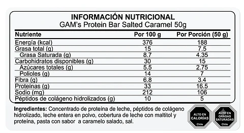 Barra Proteica GAMS Caramelo