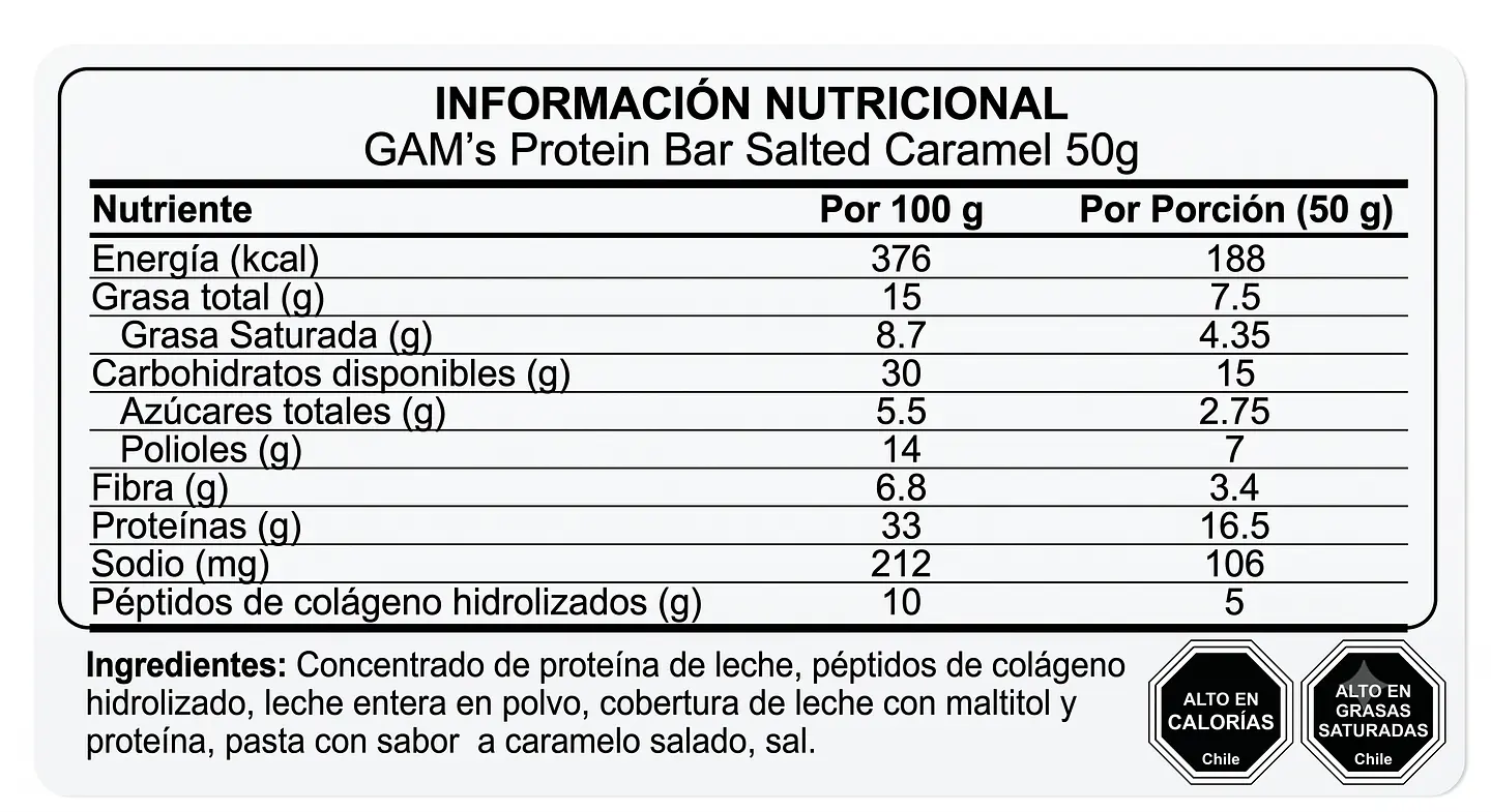 Barra Proteica GAMS Caramelo 2