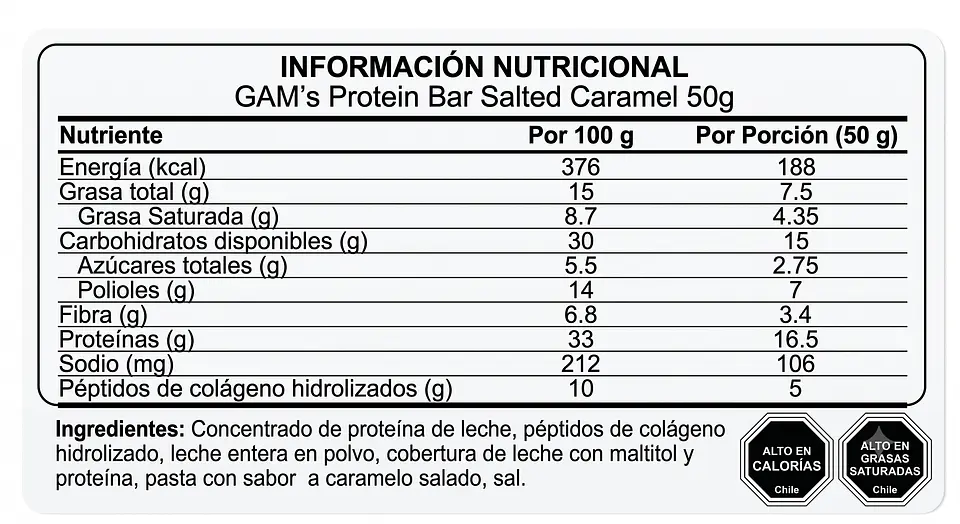 Barra Proteica GAMS Caramelo 2