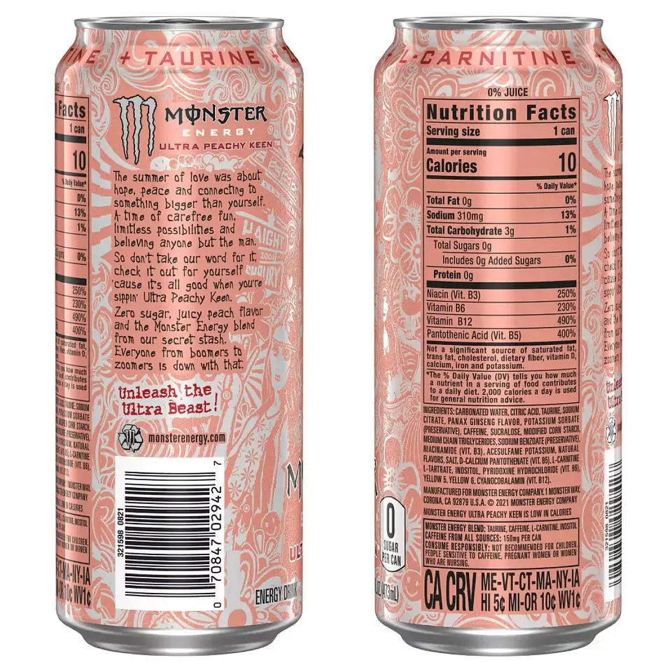 Bebida Energética Monster Energy Ultra Peachy Keen 473 ml 2
