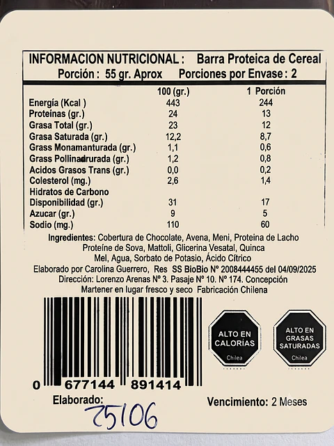 Barra Proteica Bio Rebel Chocolate 24 g