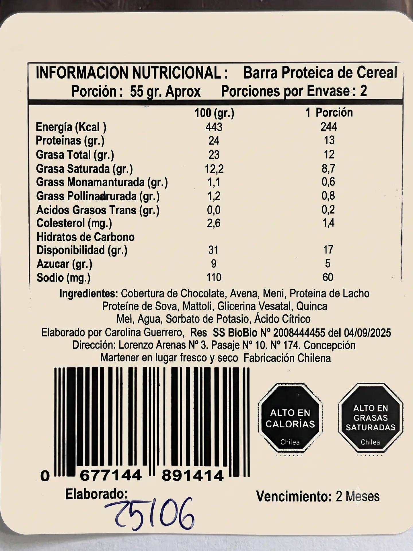 Barra Proteica Bio Rebel Chocolate 24 g 2