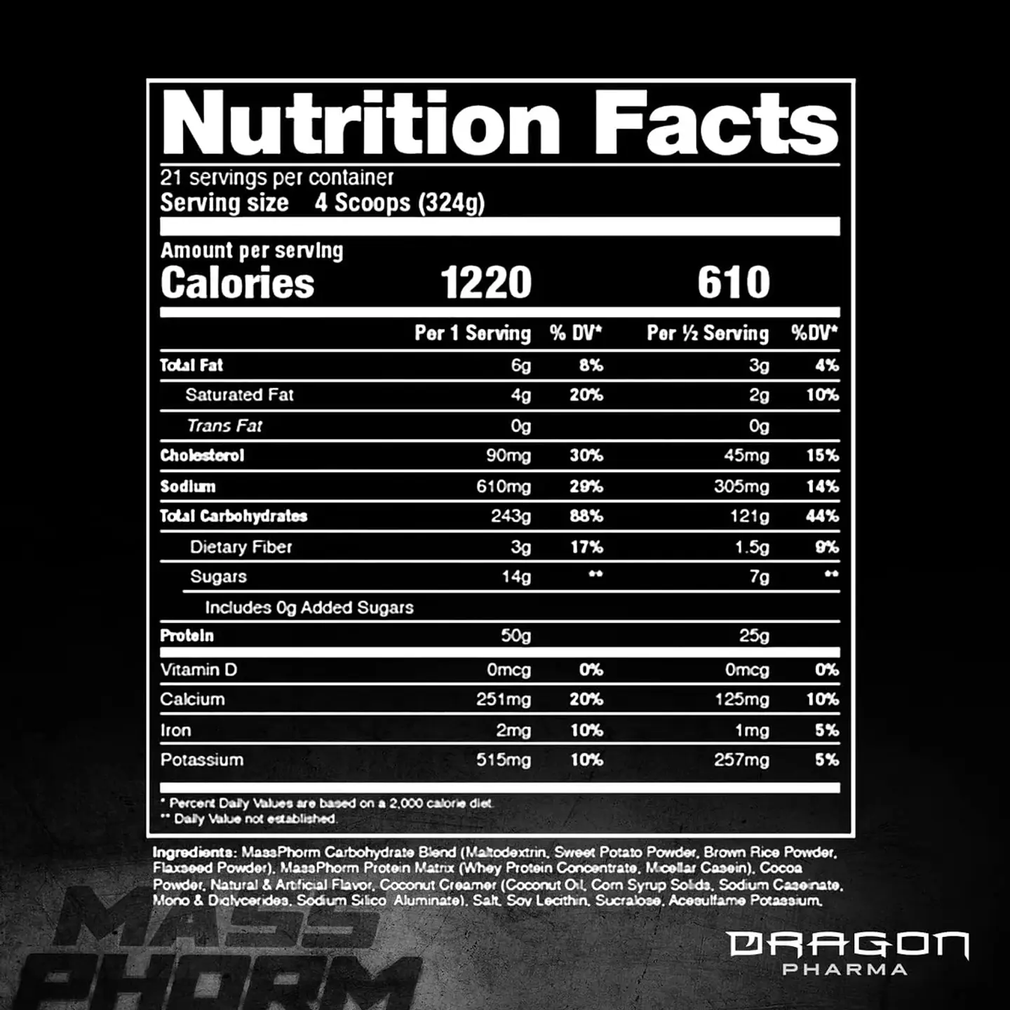 Ganador de Masa Dragon Pharma Mass Gainer Chocolate 12 lb 2