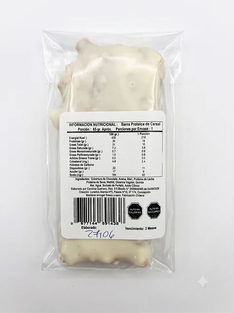 Barra Proteica Bio Rebel Chocolate Blanco 15 g