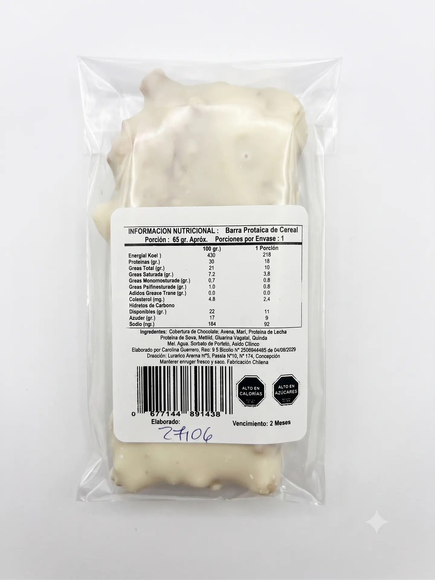 Barra Proteica Bio Rebel Chocolate Blanco 15 g 2