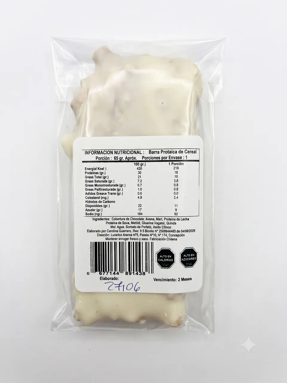 Barra Proteica Bio Rebel Chocolate Blanco 15 g 2
