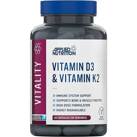 Vitamina D3 + K2 Applied Nutrition 60 Cápsulas