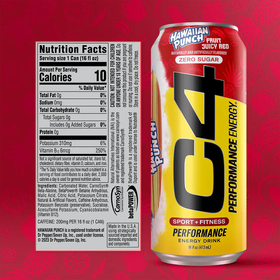 Bebida Energética Cellucor C4 Energy Hawaiian Punch Fruit Juice 473 ml 2